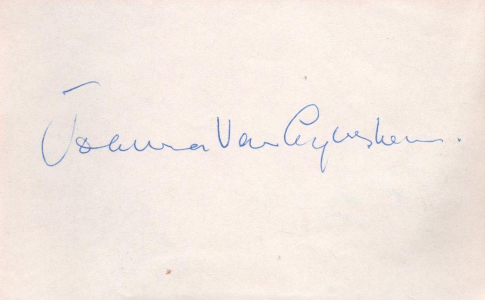 Lot 312: Actor, Joanna Van Gyseghem signed 6x4 white page...