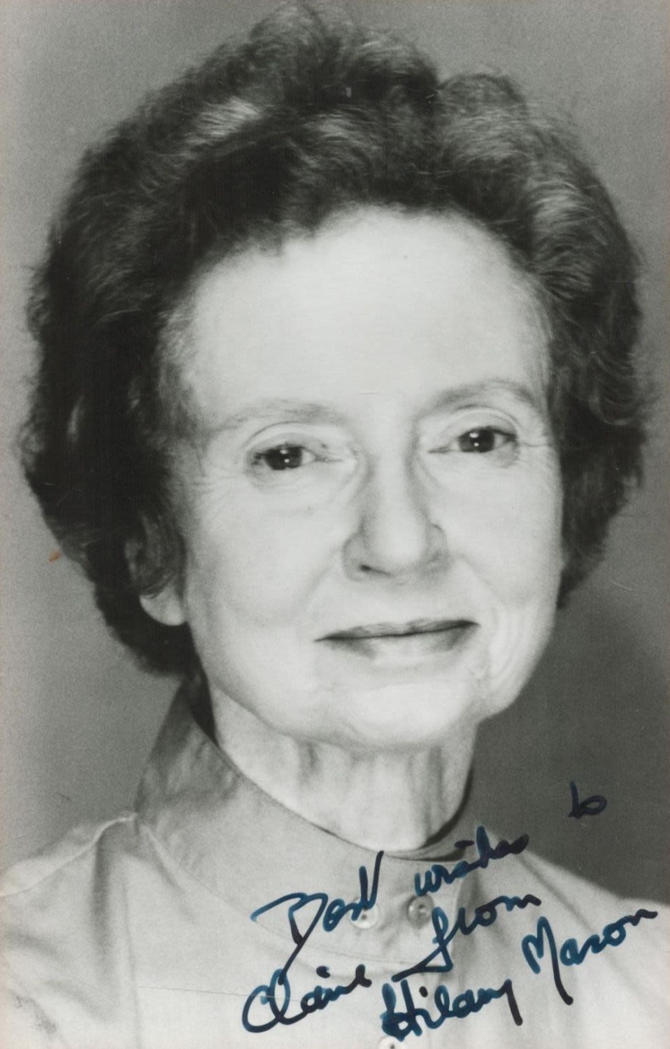 Lot 336: Actor, Hilary Mason signed 6x4 black and white...