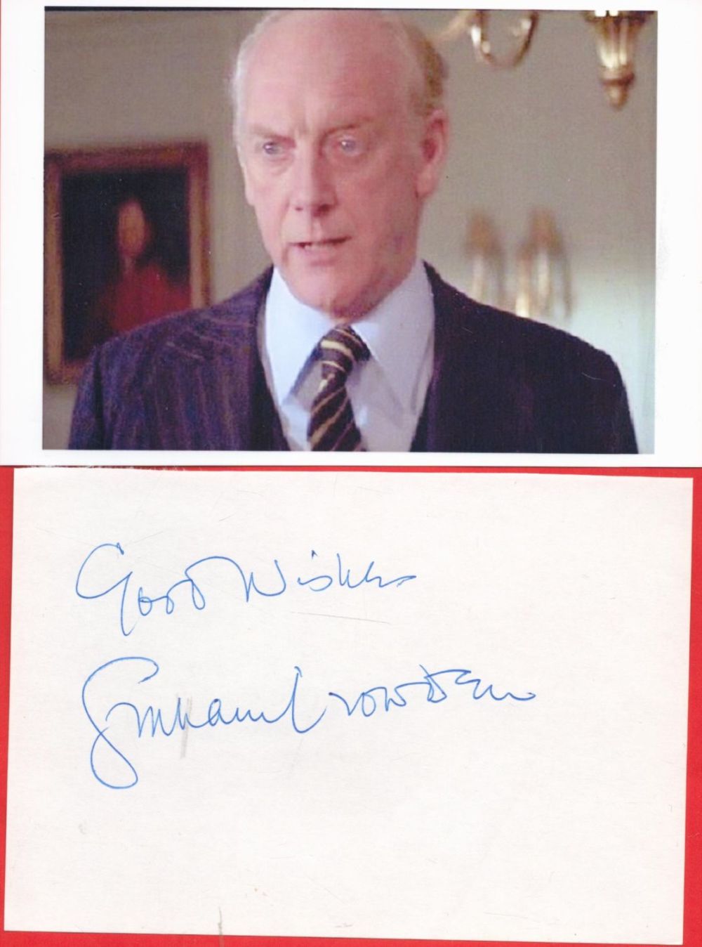 Lot 349: Actor, Graham Crowden signature piece featuring a signed...