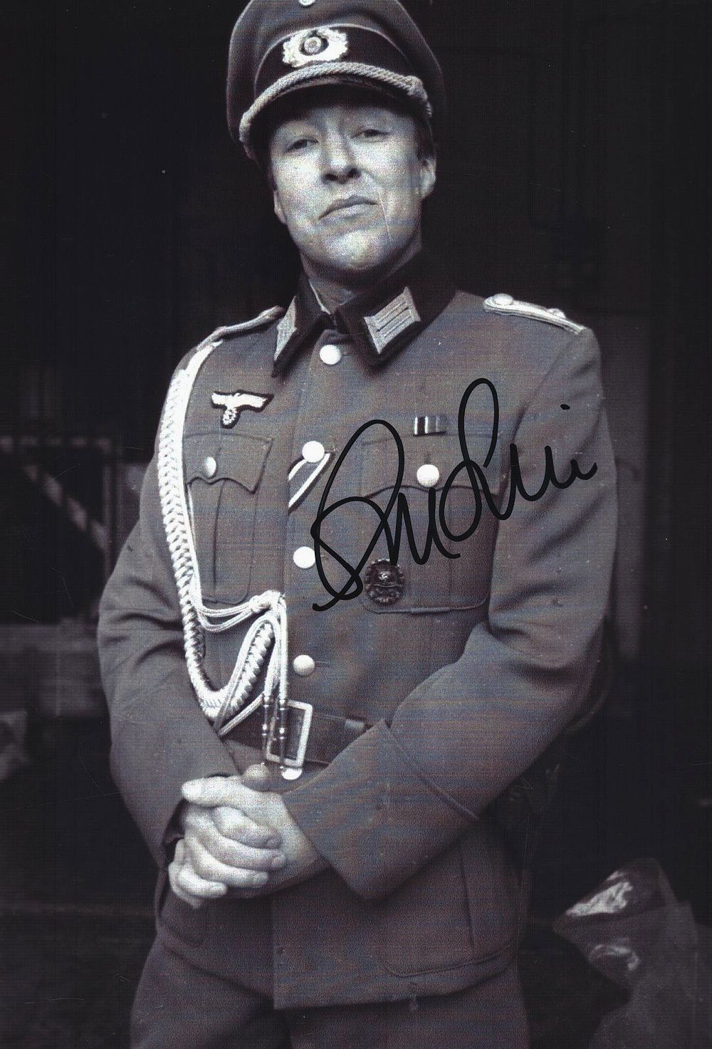 Lot 158: Guy Siner signed 7x5inch Allo Allo black and...