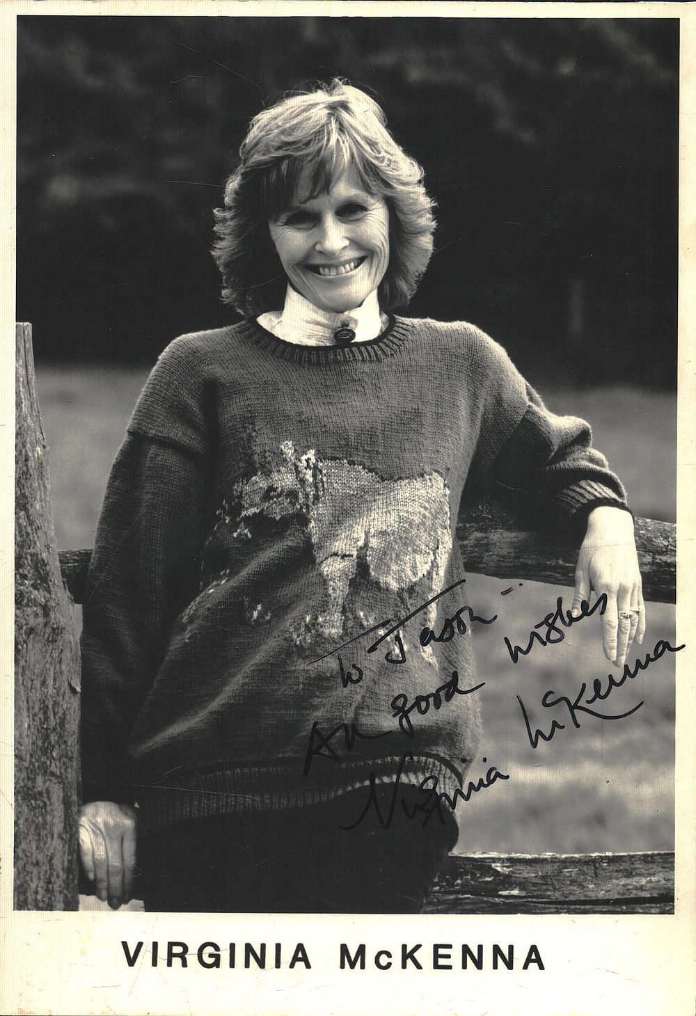 Lot 239: Virginia Mckenna signed 7x5inch black and white photo....