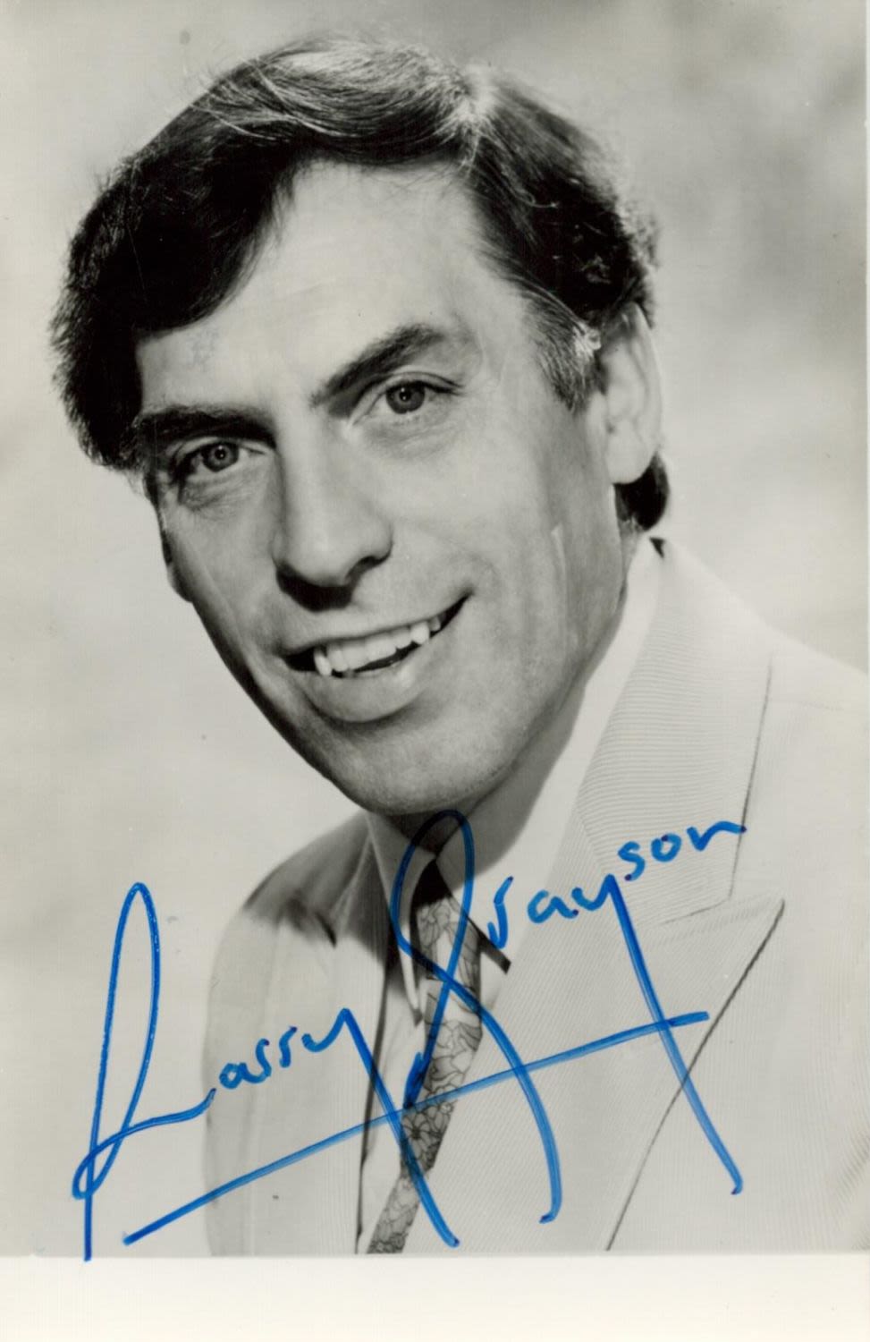 Lot 458: Larry Grayson signed 5x4 black and white photo....
