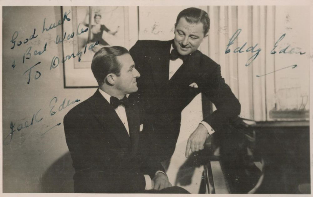Lot 481: Jack and Eddy Eden signed 6x4 black and...