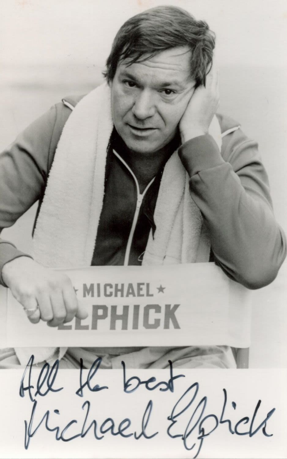 Lot 486: Michael Elphick signed 6x4 black and white photo....