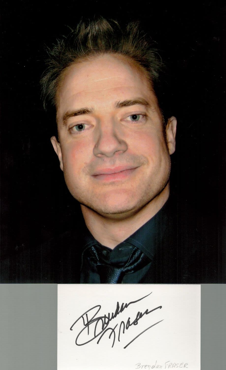Lot 499: Brendan Fraser signed 5x3 album page and unsigned...
