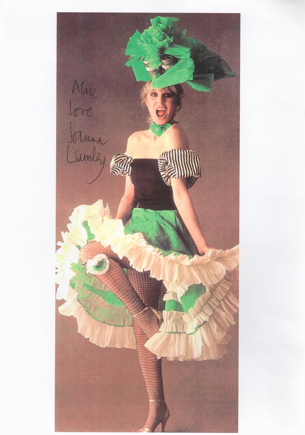 Lot 527: Joanna Lumley live signature on printed 12x8 photograph....