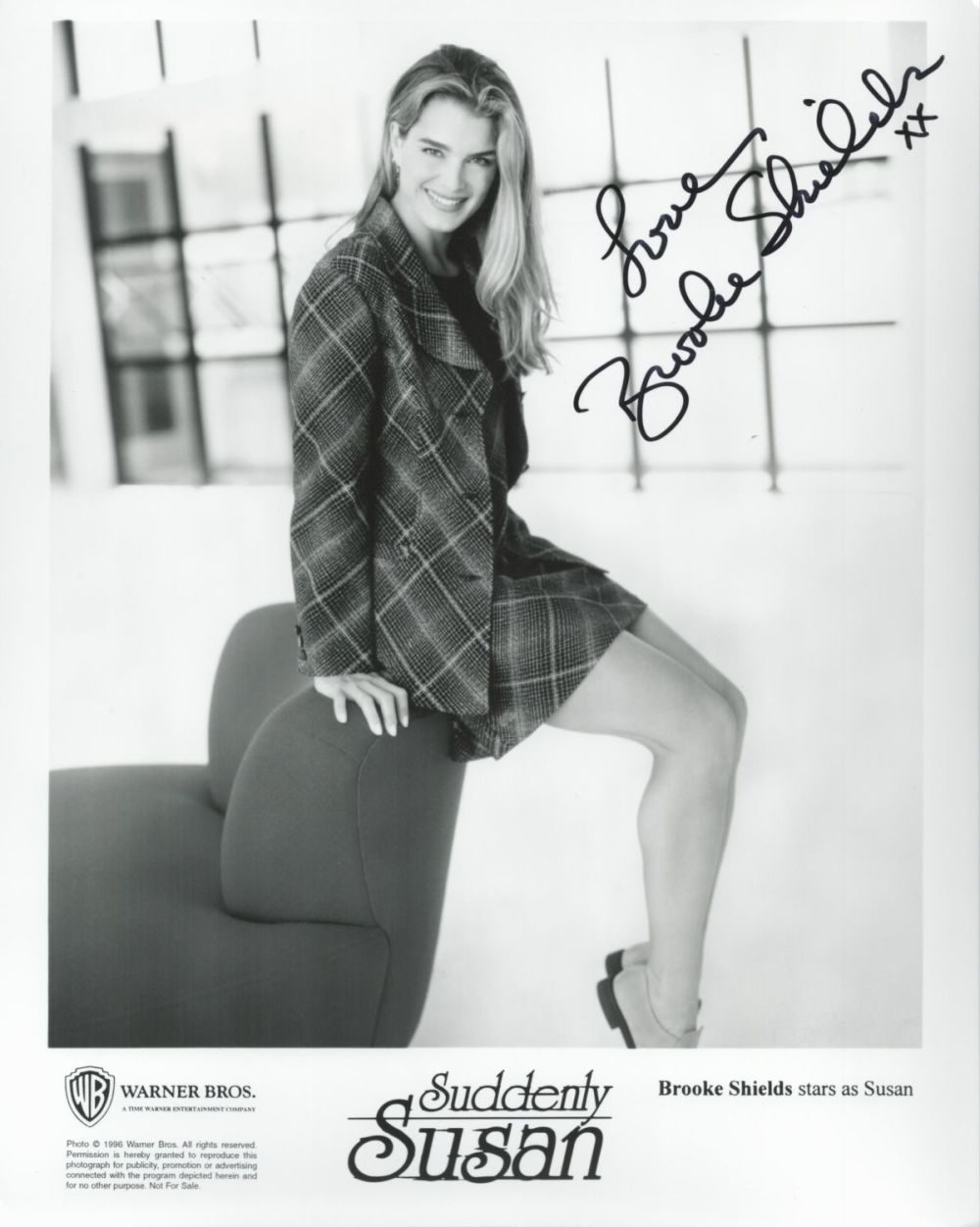 Lot 544: Brooke Shields signed 10x8 black and white photo...
