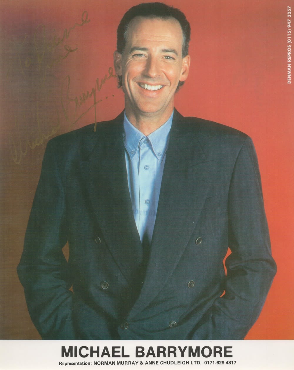 Lot 547: Michael Barrymore signed 10x8 colour photo. Dedicated. English...