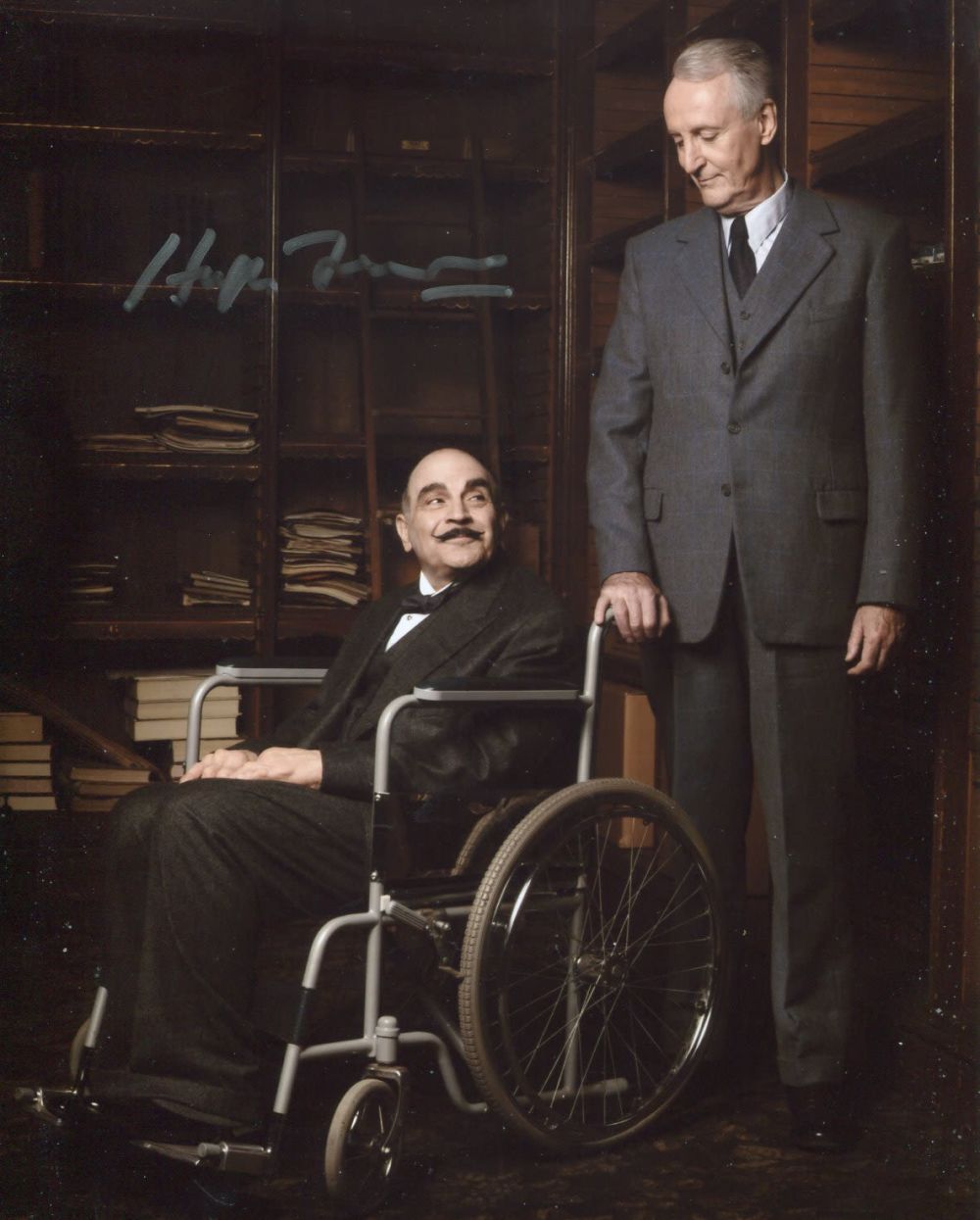 Lot 605: Poirot 8x10 photo signed by actor Hugh Fraser...