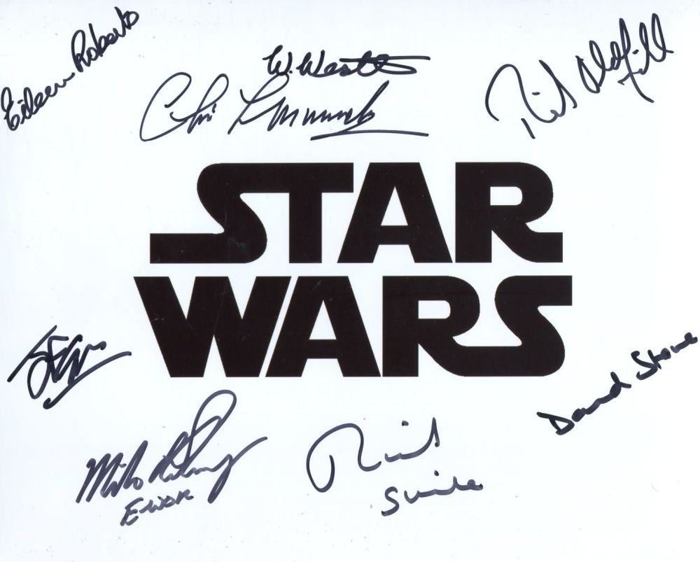 Lot 608: Star Wars 8x10 photo signed by EIGHT actors...