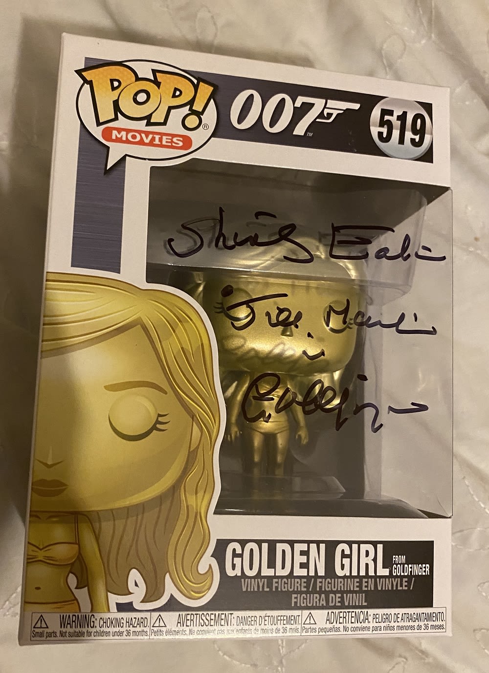 Lot 806: 007 James Bond Goldfinger Pop Vinyl collectable signed...