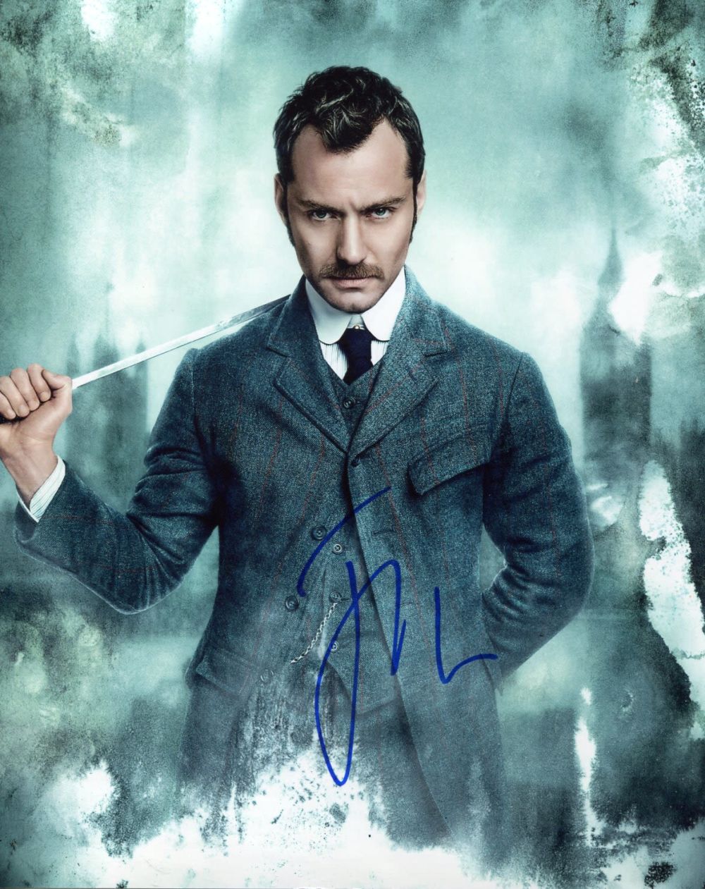Lot 808: Sherlock Holmes 8x10 movie photo signed by actor...