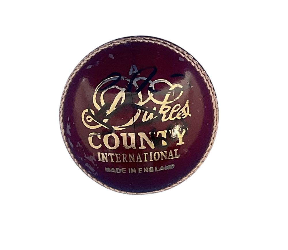 Lot 170: Stuart Broad signed Cricket Ball. Signed '604' as...