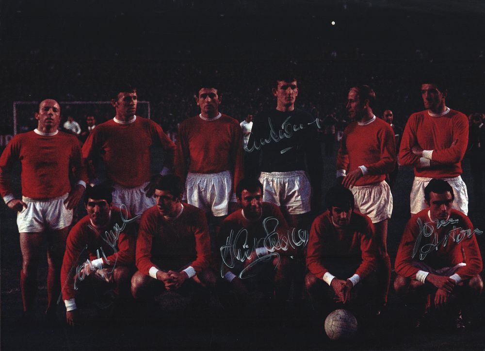 Lot 356: Tony Dunne, David Sadler, John Aston and Alex...