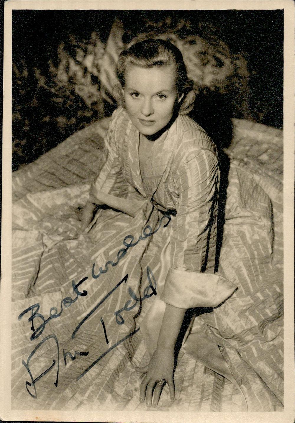 Lot 557: Ann Todd signed 6x4inch vintage black and white...