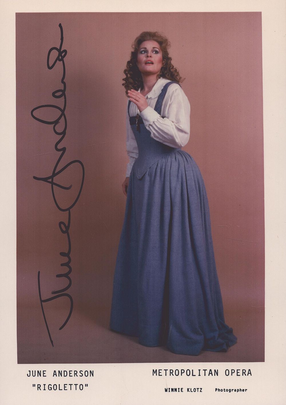 Lot 591: June Anderson signed 7x5inch colour promo photo. Good...