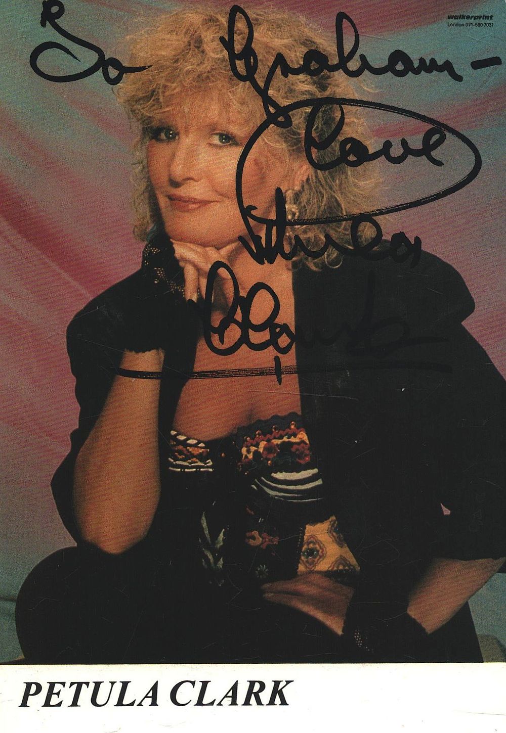 Lot 280: Petula Clark signed 6x4inch colour photo. Dedicated. Good...