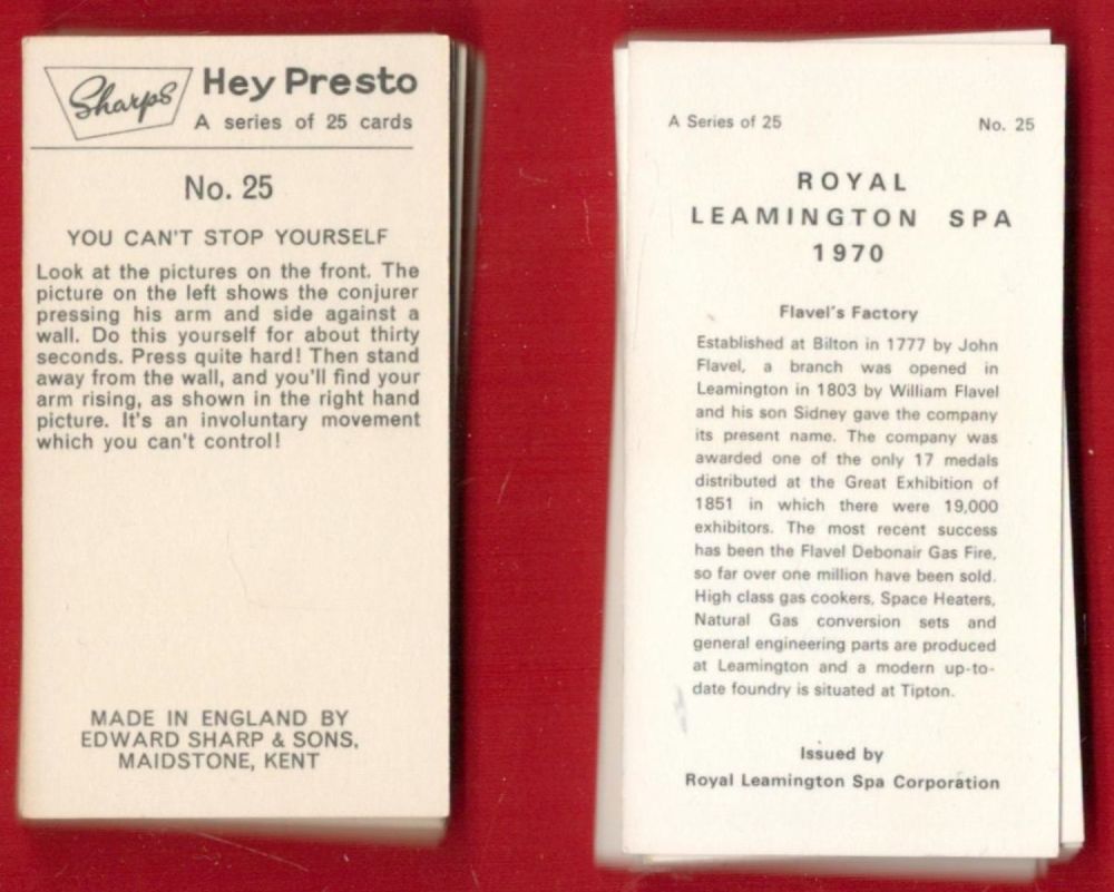Lot 301: Cigarette Cards 2 Full Sets of 25 Includes...