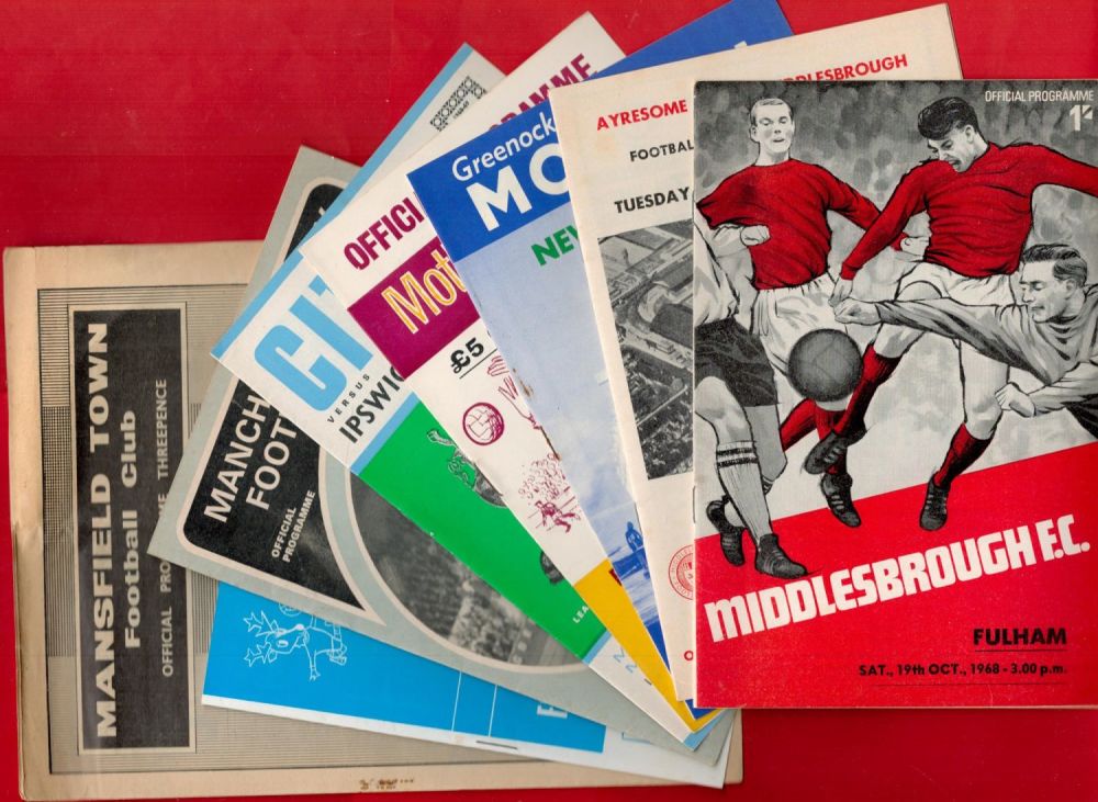 Lot 312: 8 x Vintage Official Football Programmes includes Middlesbrough...