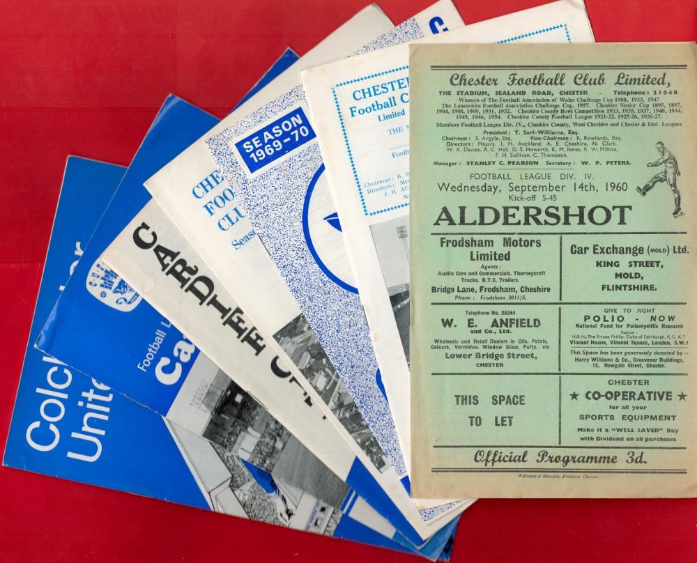 Lot 320: 7 x Vintage Official Football Programmes includes Chesterfield...