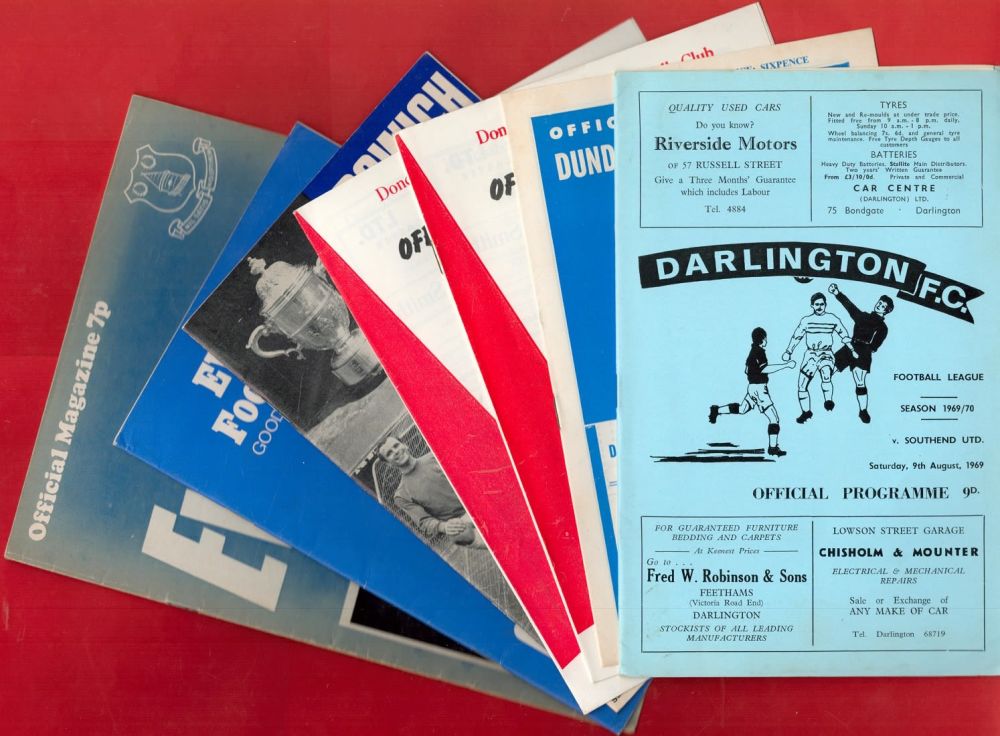 Lot 326: 7 x Vintage Official Football Programmes includes Darlington...