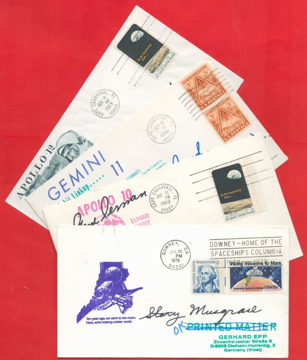 Lot 376: 4 x Space Exploration Signed FDC with Stamps...