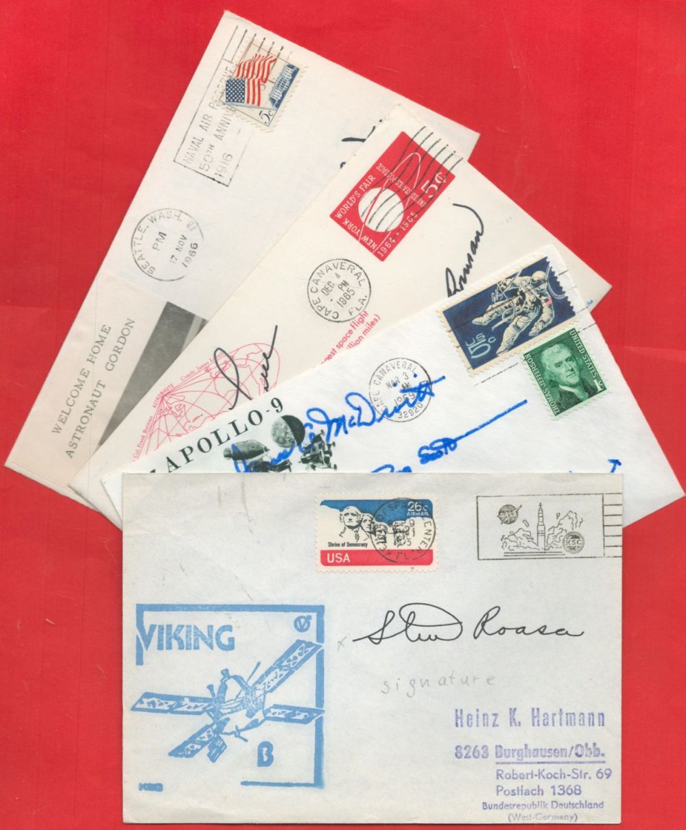 Lot 377: 4 x Space Exploration Signed FDC with Stamps...