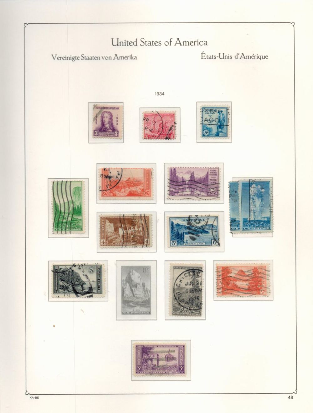 Lot 395: USA Mint and Used Stamps in a KA-BE...
