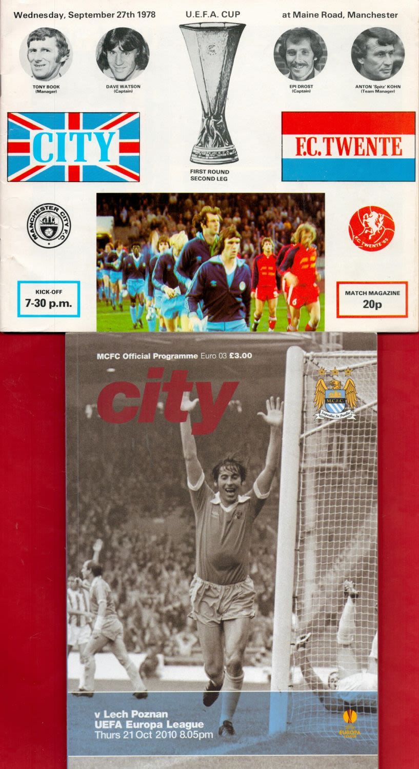 Lot 415: 2 x U.E.F.A. Cup Manchester City Official Magazines...