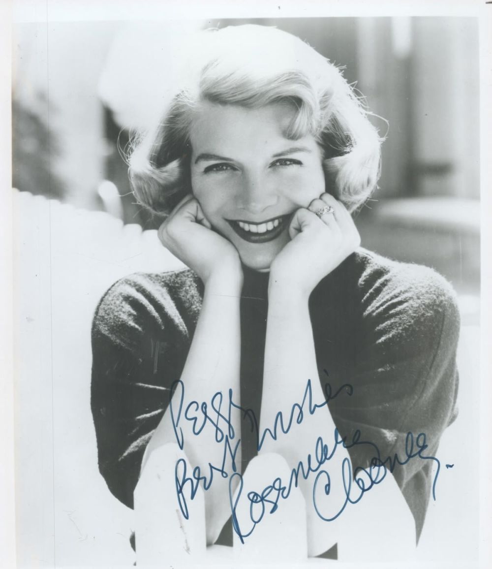 Lot 57: Rosemary Clooney signed 10x8 black and white photo....