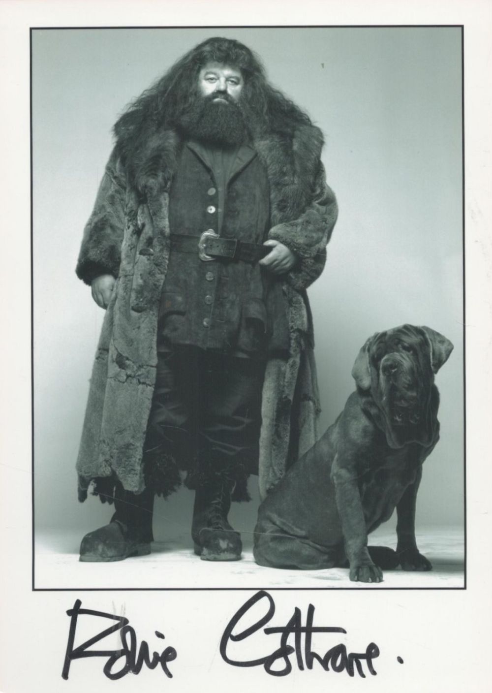 Lot 64: Robbie Coltrane signed 7x5 black and white Harry...