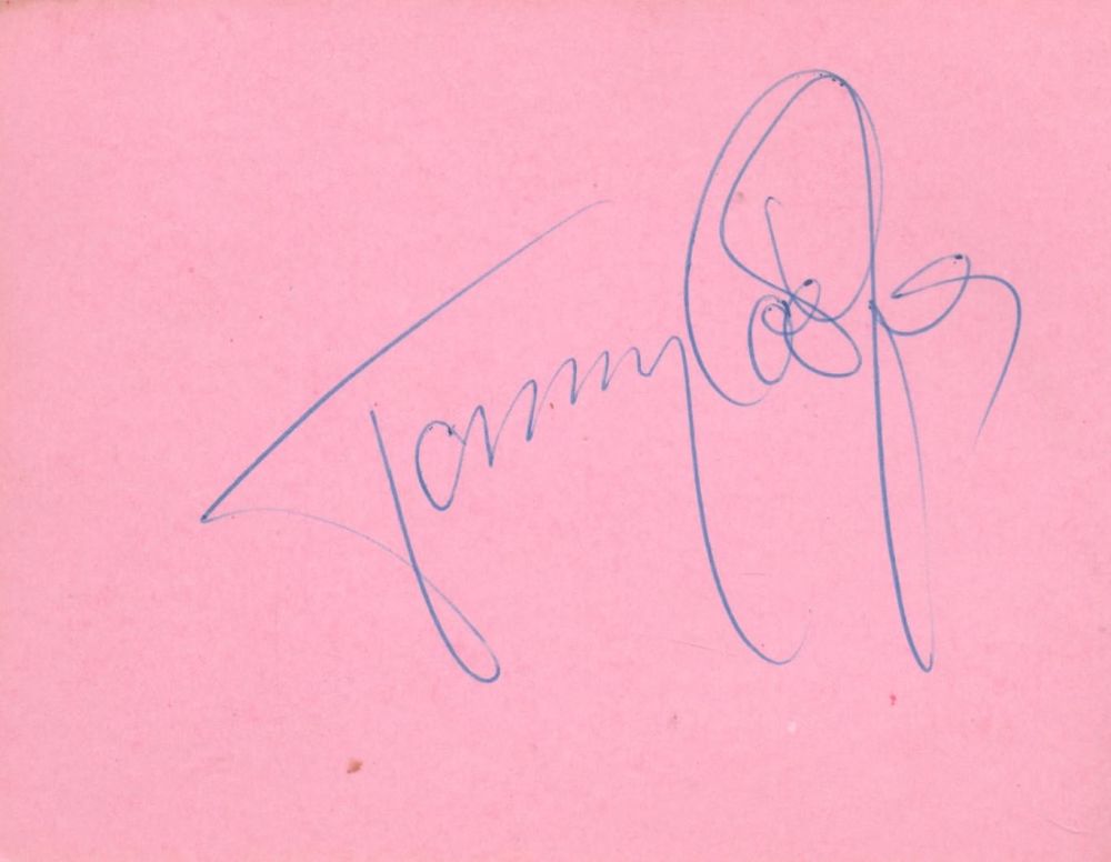 Lot 78: Tommy Cooper signed 5x4 album page. Thomas Frederick...