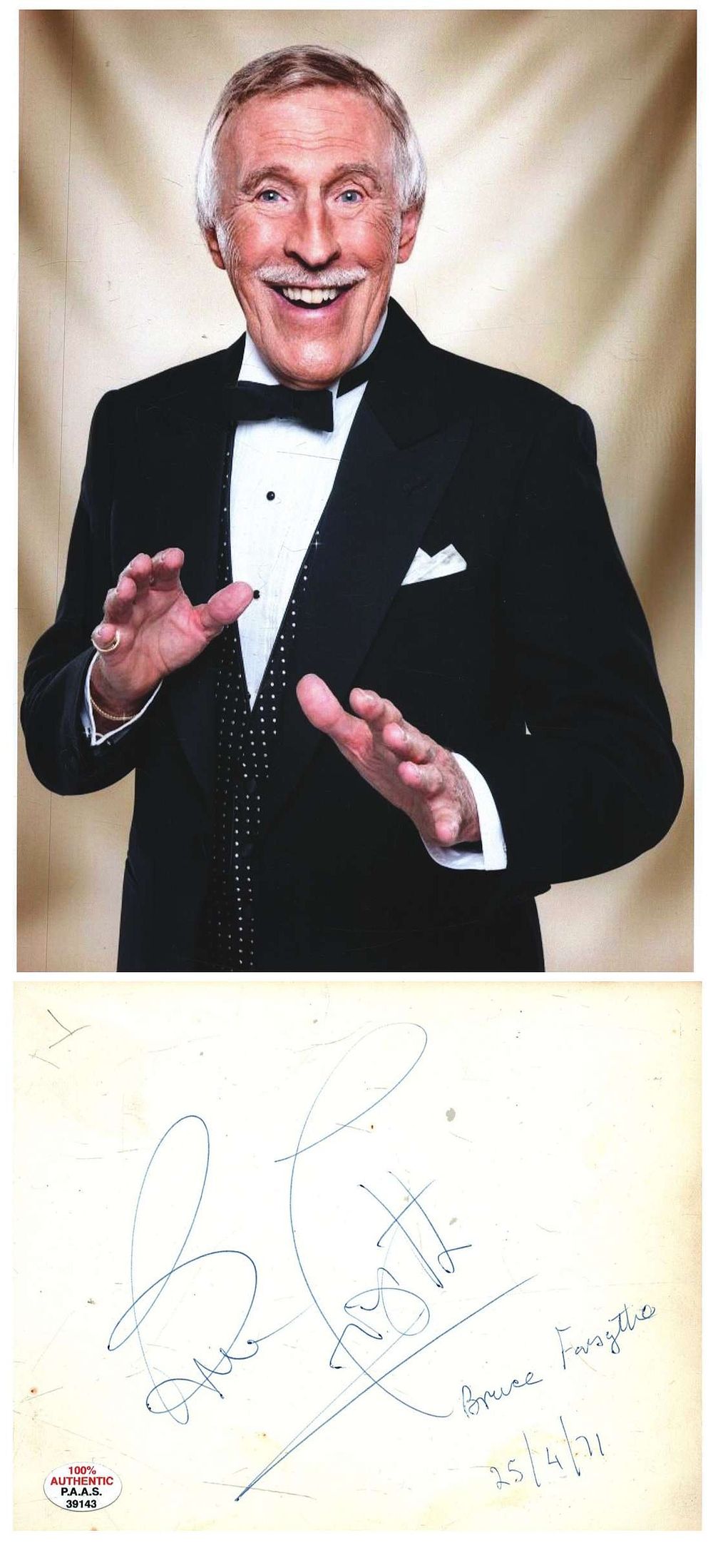 Lot 197: Bruce Forsyth signed album page with unsigned 12x8inch...