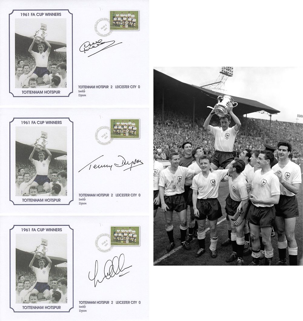 Lot 259: Autographed TOTTENHAM 1961 : Lot of superbly produced...