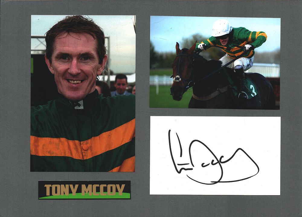 Lot 493: A P Mccoy signed white card mounted with...