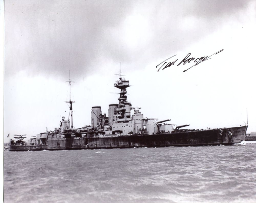 Lot 145: HMS Hood. 8x10 inch photo hand signed by...