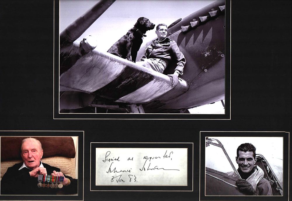 Johnnie Johnson 20x16inch mounted signature piece includes signed album page and three photos. 
