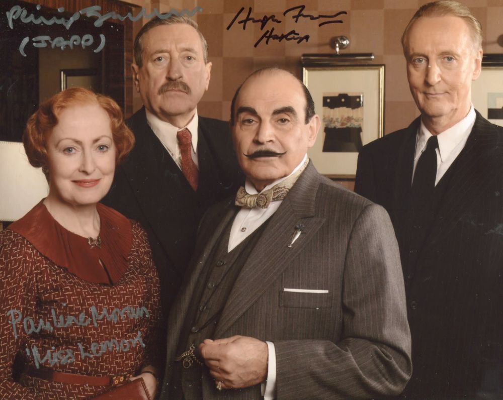 Lot 160: Poirot cast signed photo 8x10 photo signed by...