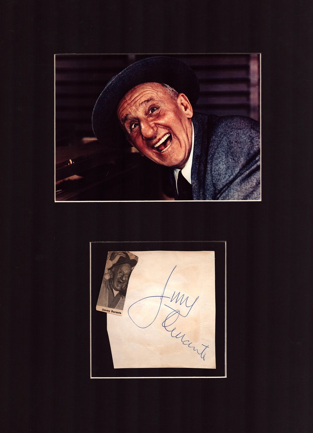Lot 180: Jimmy Durante 16x12inch overall mounted signature piece includes...