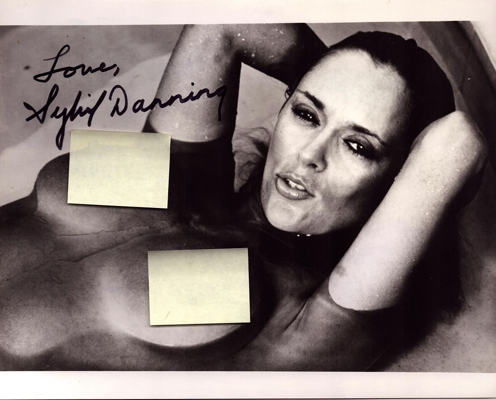 Lot 193: Sybil Danning signed 10x8inch black and white risque...