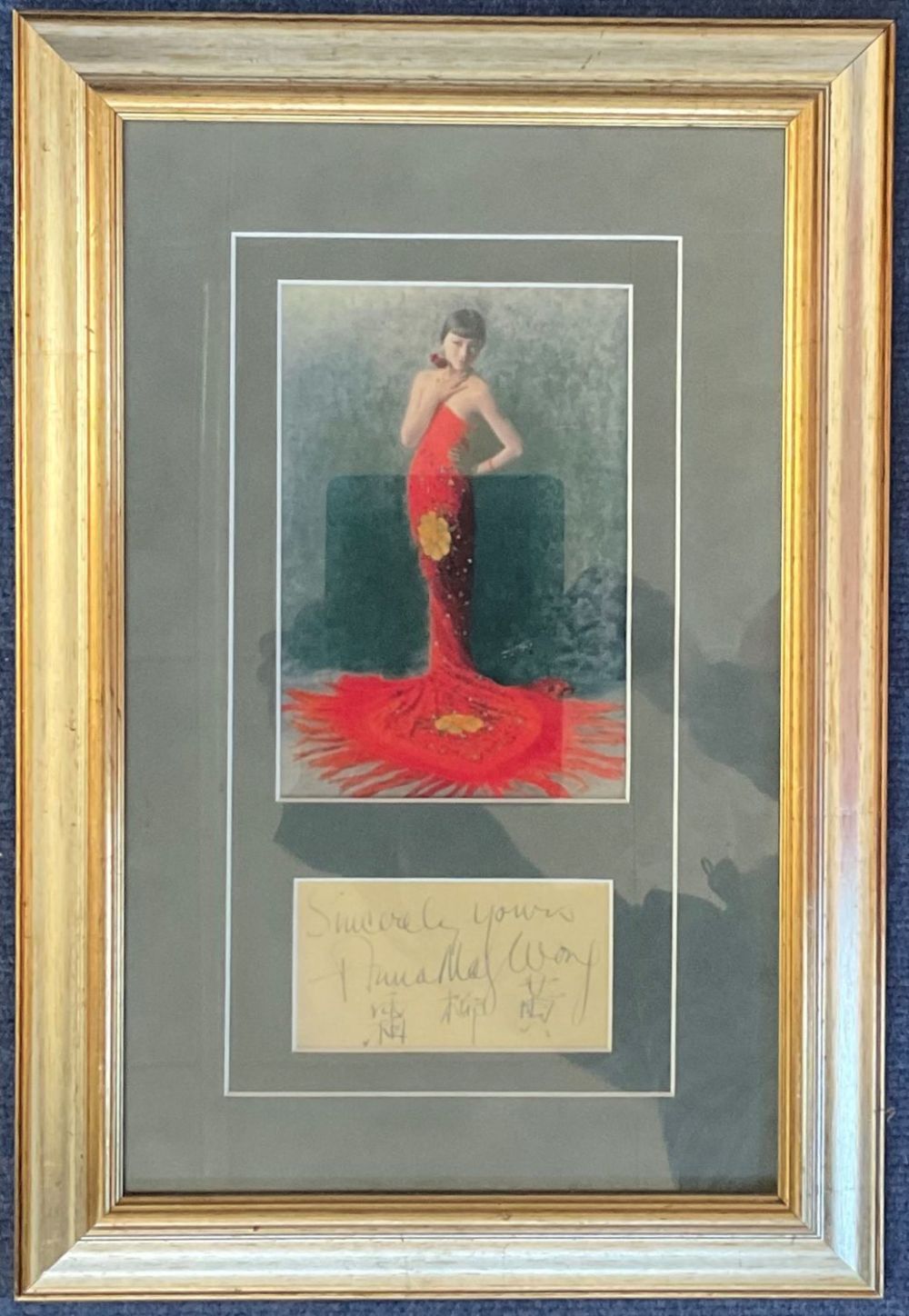 Lot 175: Actor, Anna May Wong vintage signature piece professionally...