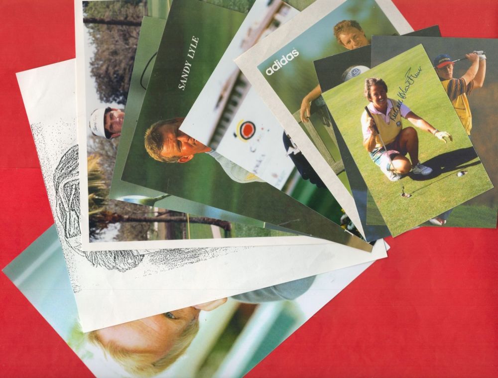 Lot 201: Golf Collection 13 assorted signed photos and signature...