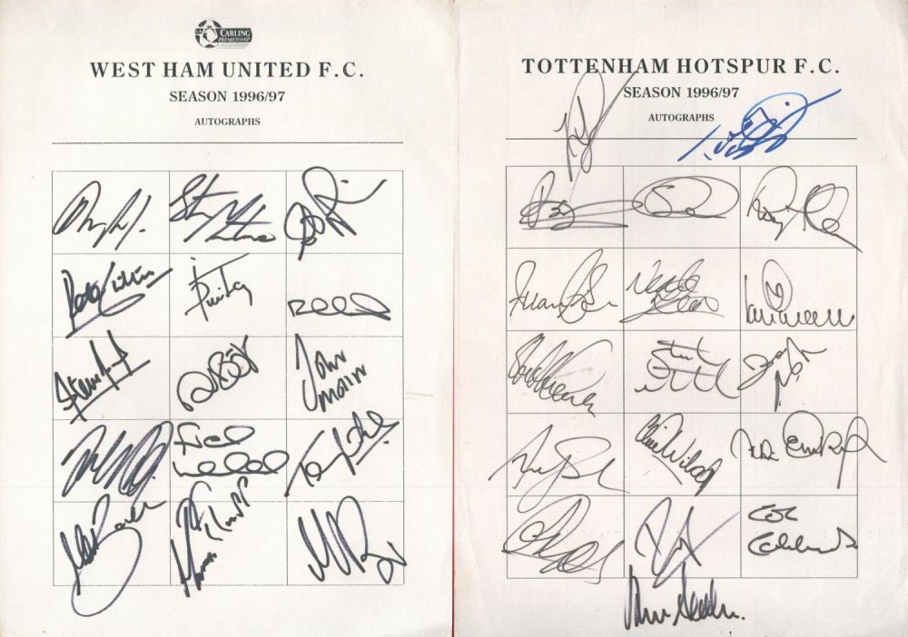 Lot 204: Football collection 2, A4 team sheets West Ham...