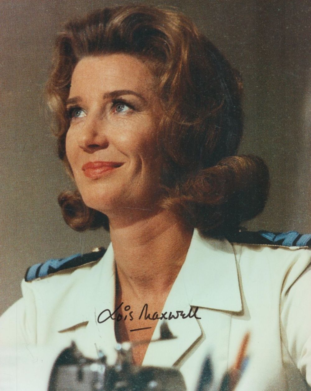 Lot 212: Lois Maxwell signed James Bond Miss Moneypenny 10x8...