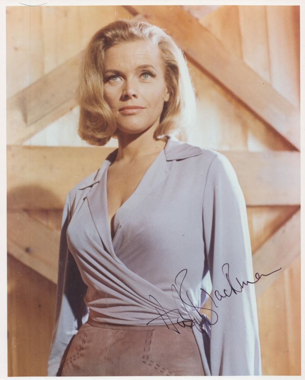 Lot 215: Honor Blackman signed 10x8 colour photo pictured as...