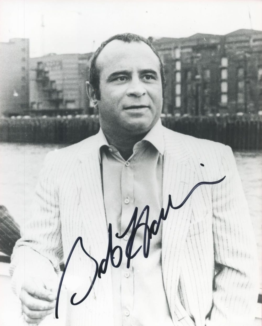 Lot 234: Bob Hoskins signed 10x8 black and white photo....
