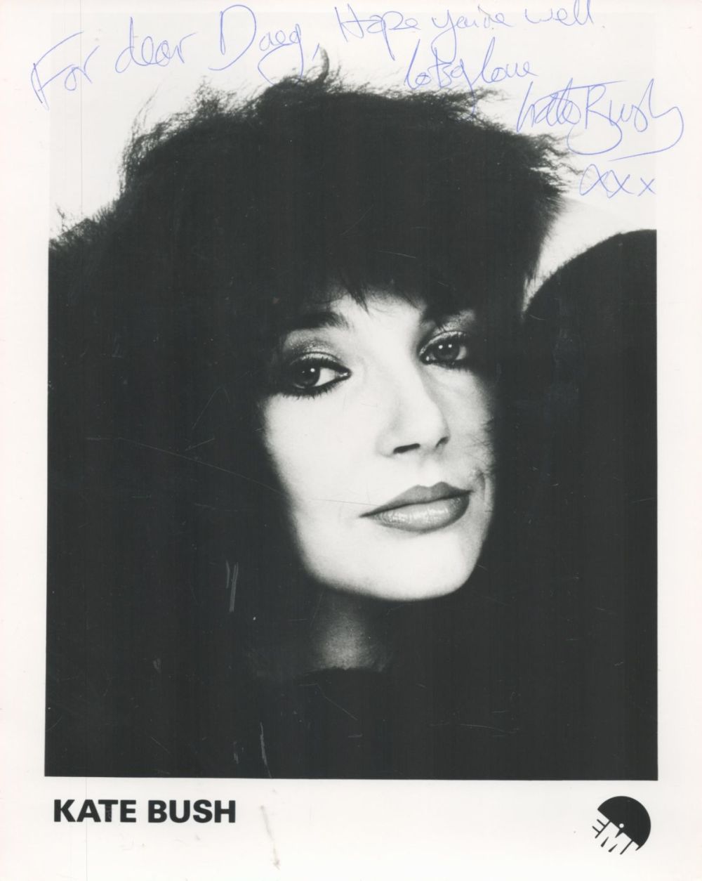 Lot 259: Kate Bush signed 10x8 black and white promo...
