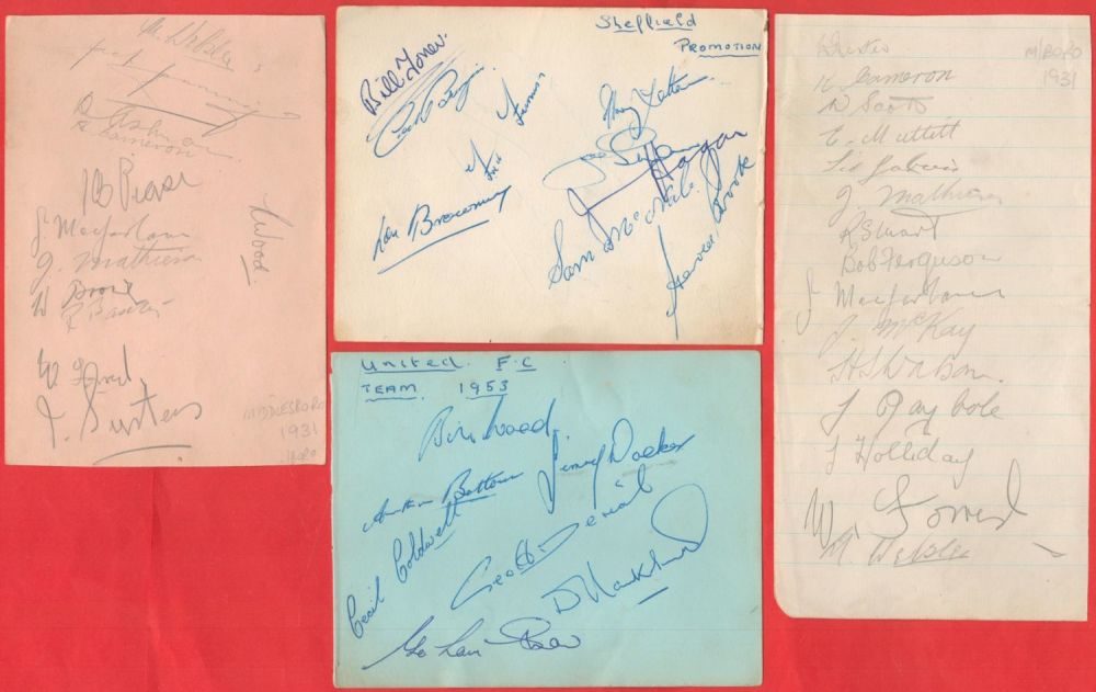 Lot 261: Football collection 4 vintage multi signed album pages...