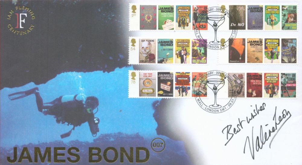 Lot 276: Valerie Leon signed Ian Fleming Centenary James Bond...