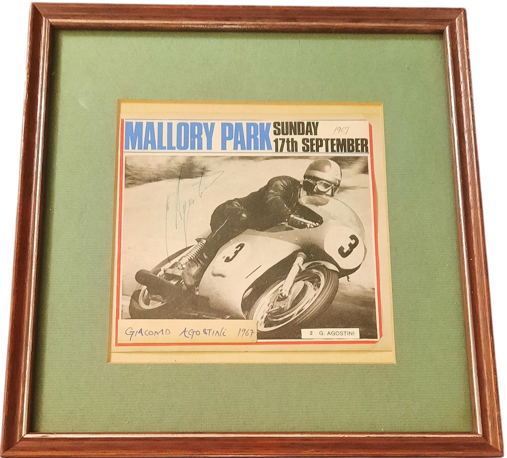 Lot 175: Giacomo Agostini TT multi world champion signed framed...